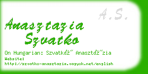 anasztazia szvatko business card